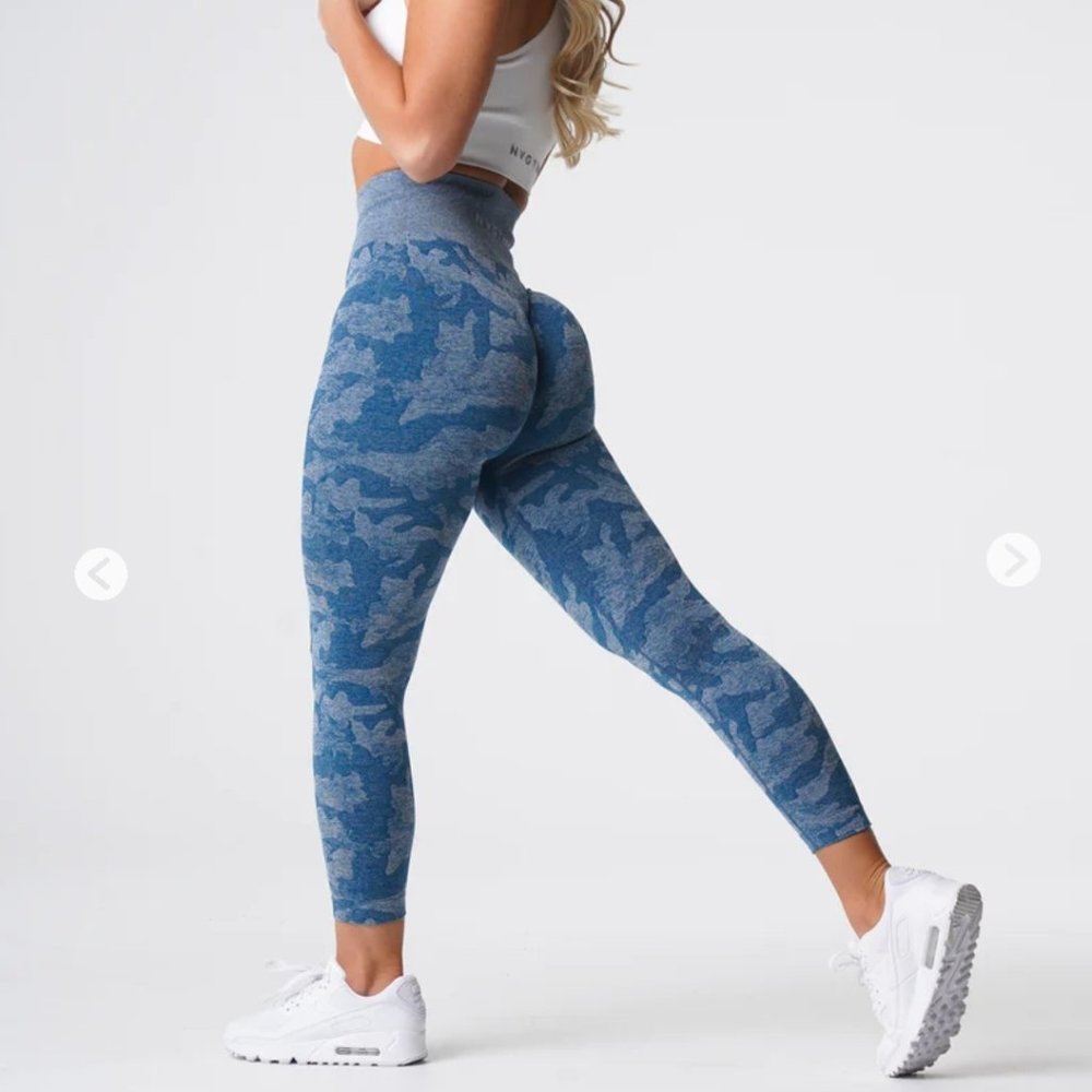 EUC NVGTN Camo Seamless Leggings - Slate Blue - Medium